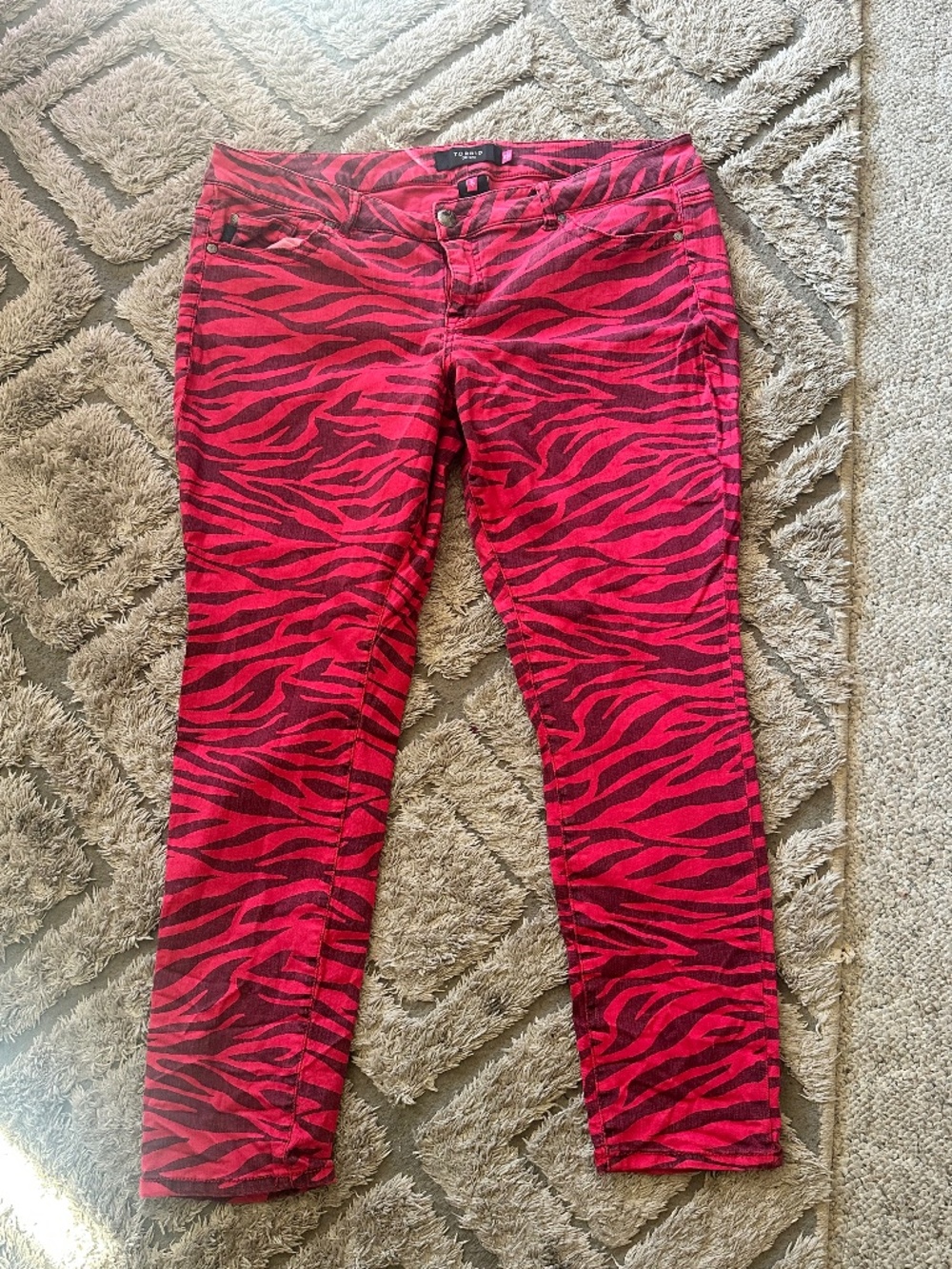 Vintage 2000s red zebra pants Torrid size 20